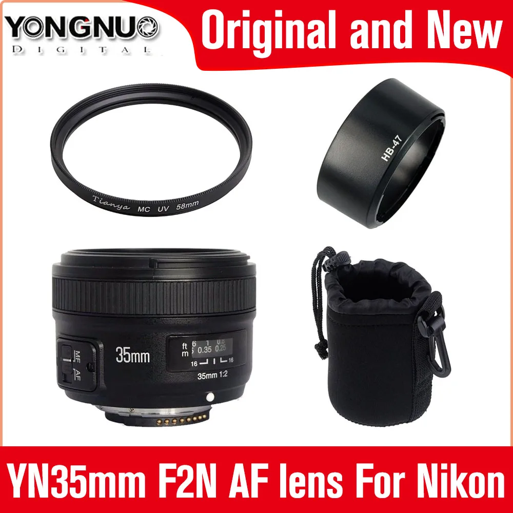 Yongnuo YN35mm F2N lens Wide-angle Large Aperture Fixed Auto Focus Lens For Nikon D7100 D3200 D3300 D3100 D5200 D90