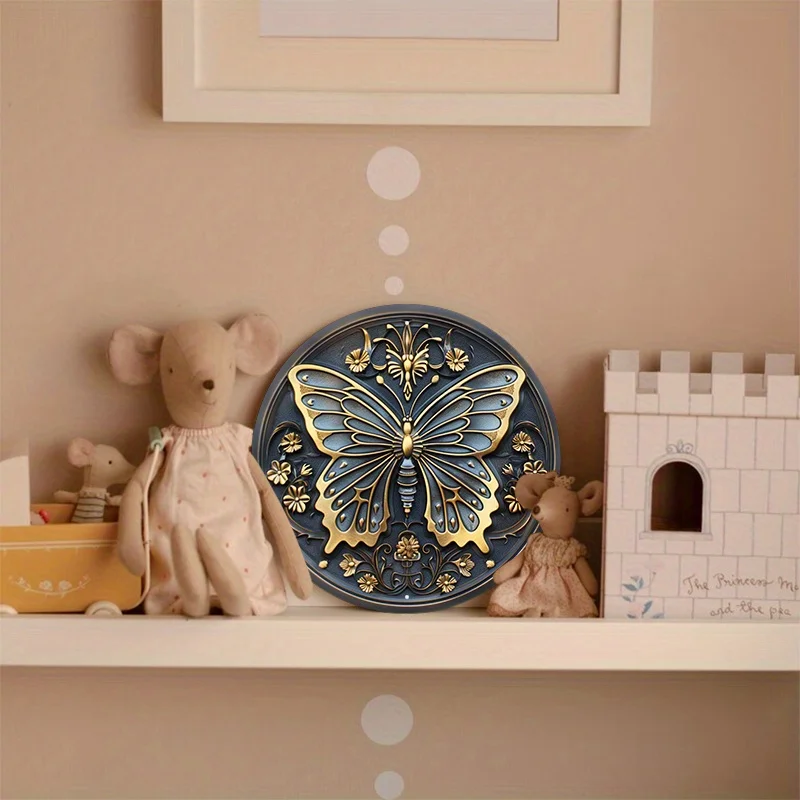 Декоративный Алюминиевый металлический знак в виде бабочки круглая дверная