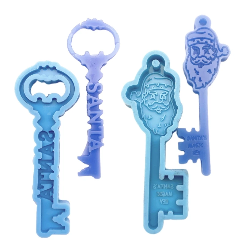 

Keychain Silicone Mould DIY Crafts Polymer Jewelry Pendant Making Tool Christmas Theme Key Shape Epoxy Resin Mold