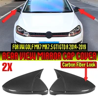 pair car side rearview mirror cover cap rear view mirror shell trim for volkswagen for vw golf mk7 mk7 5 gti gtd r 2014 2019