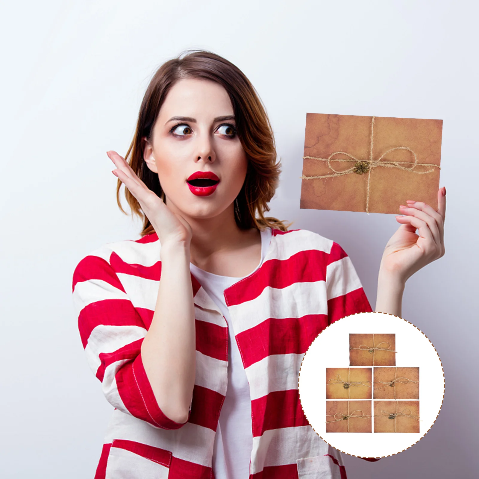 

5 Set Classic Aged Paper Retro Writing Stationery Holiday Blessing Envelope