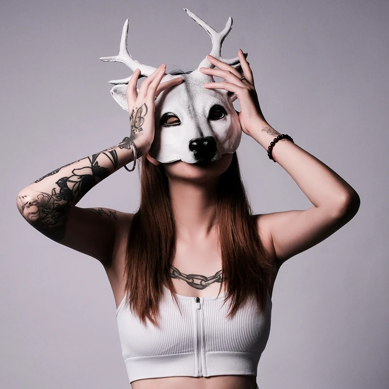 Маска для косплея оленя 3D животных из ПУ пены персонализированный подарок женщин