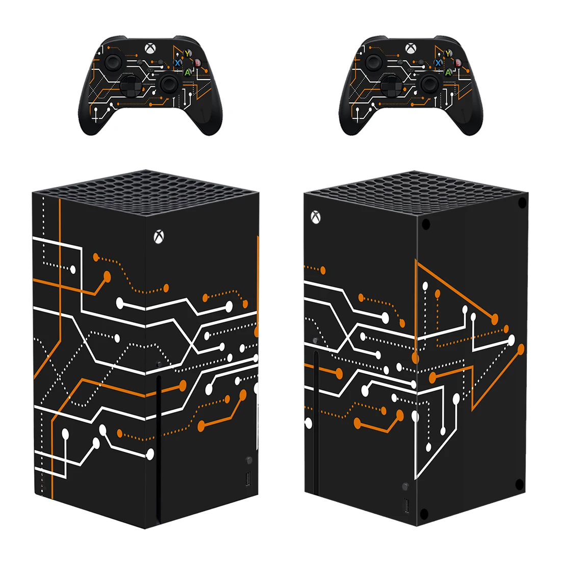 

Стильная наклейка Xbox серии X с цветными линиями для консоли и 2 контроллеров, наклейка, стиль 1