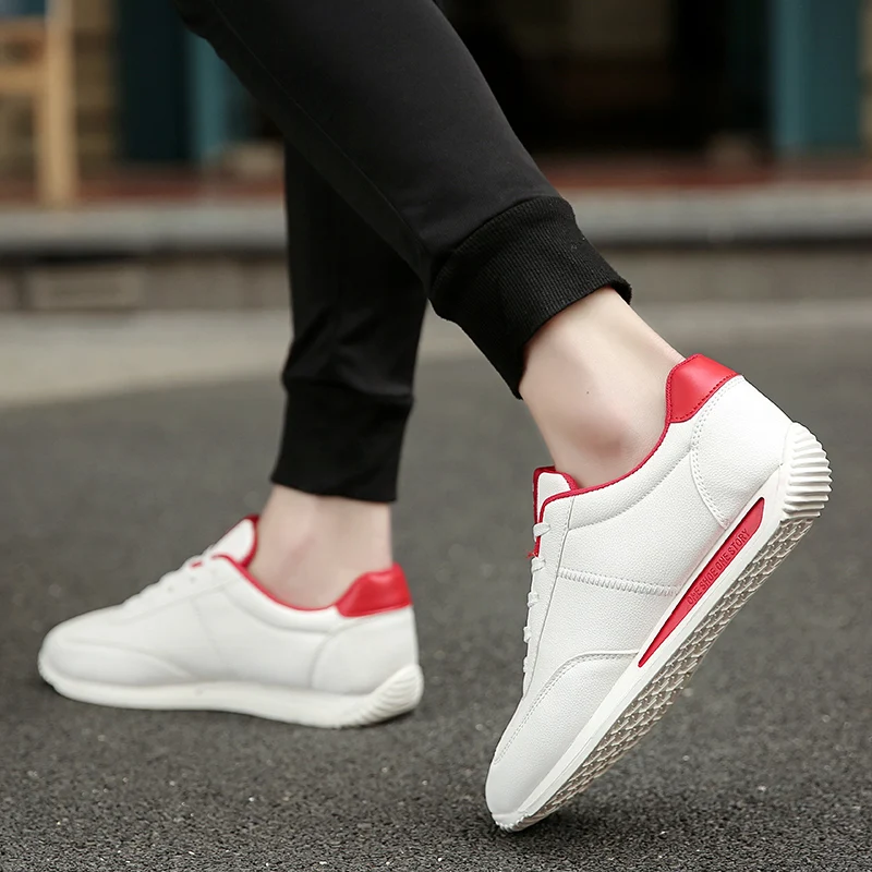 Sneaker Men's Walking Shoes Classic Fashion Casual Street Leather Skateboard Shoe Men Boys Lightweight Lace Up Tennis Trainers