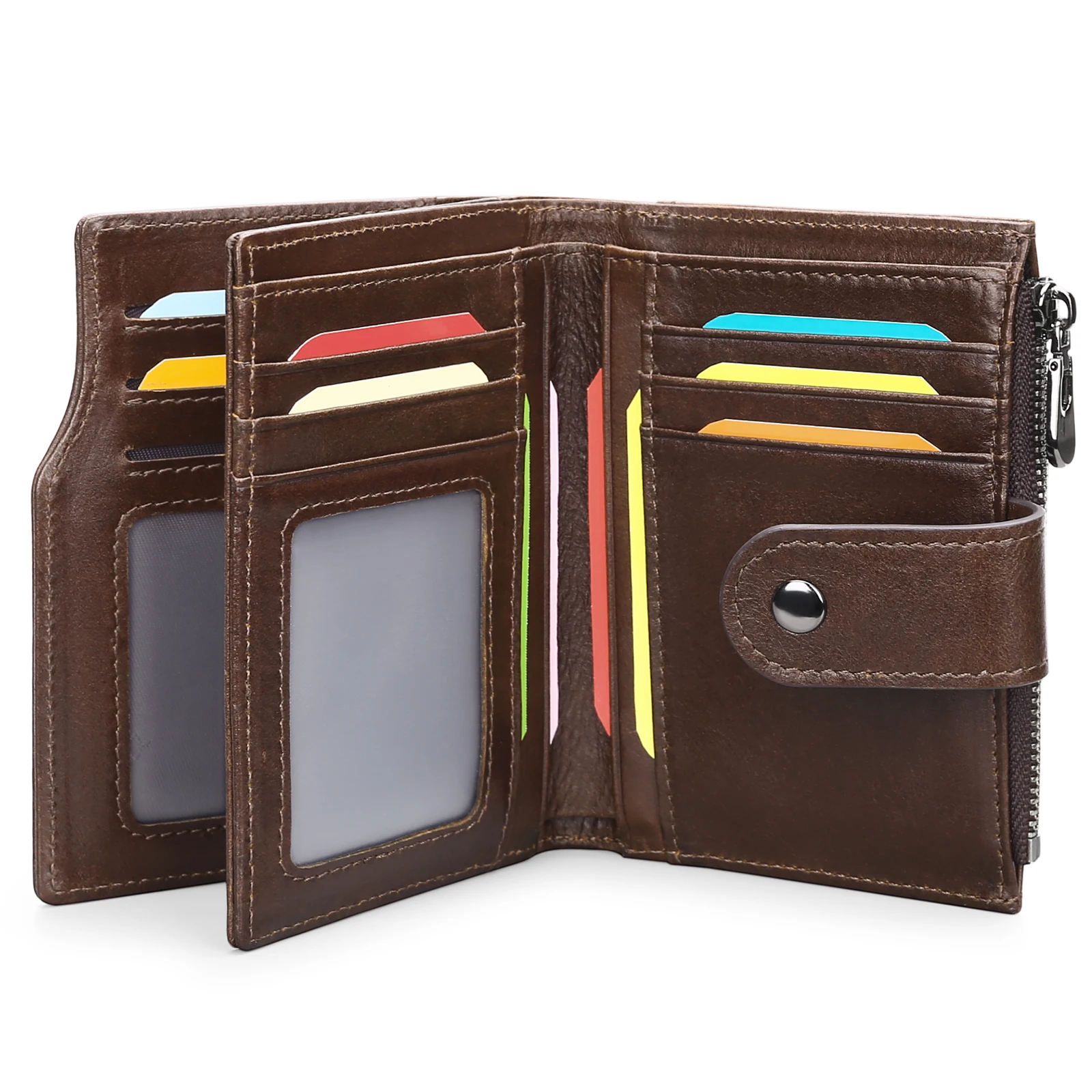 Vintage Short Men Wallets Slim Card Holder Rfid Wallet With Money Clip Anti Theft Purse Business Male Pocket