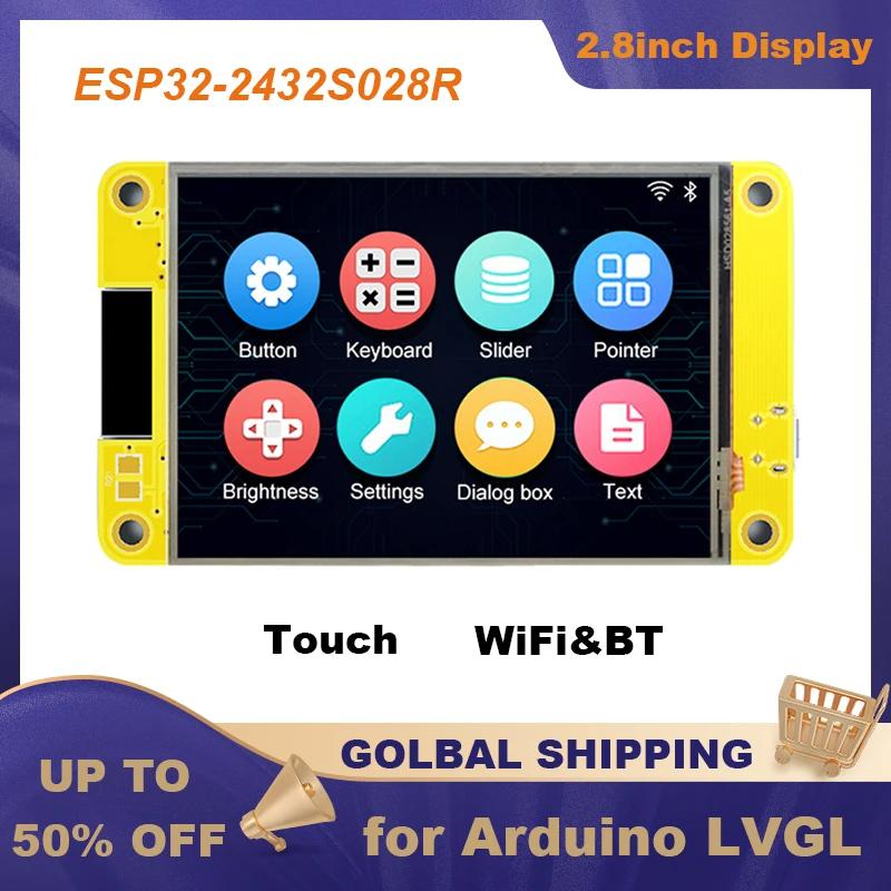 

2,8 дюймовый смарт-дисплей ESP32 для Arduino LVGL 240*320 экран TFT ЖК-модуль с сенсорным WROOM WIFI и Bluetooth