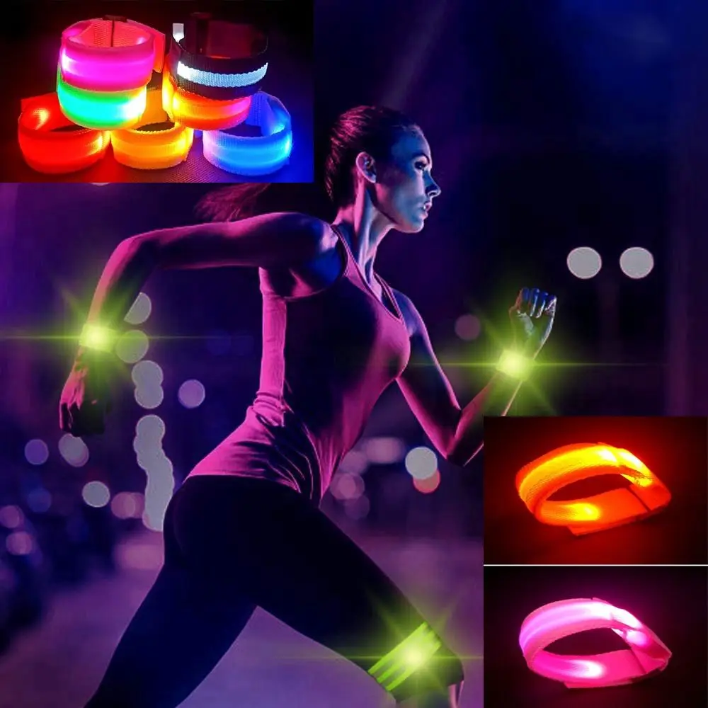 

Accessories Adjustable Night Running Armband Safety Reflective Belt LED Luminous Bracelet Battery Luminous Armband