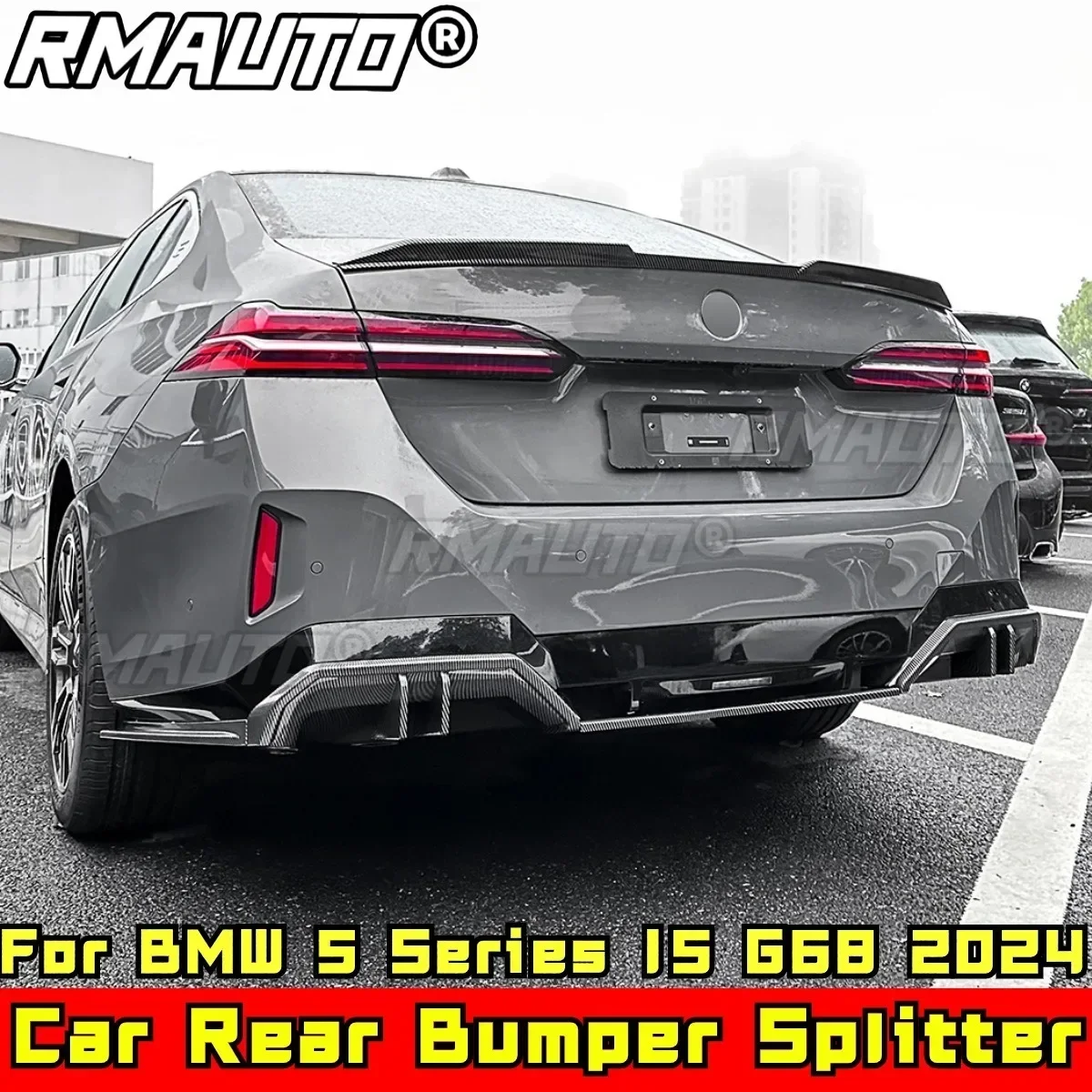 Для BMW 5 серии I5 G68 2024 комплект кузова задний бампер глянцевый черный MP-стиль