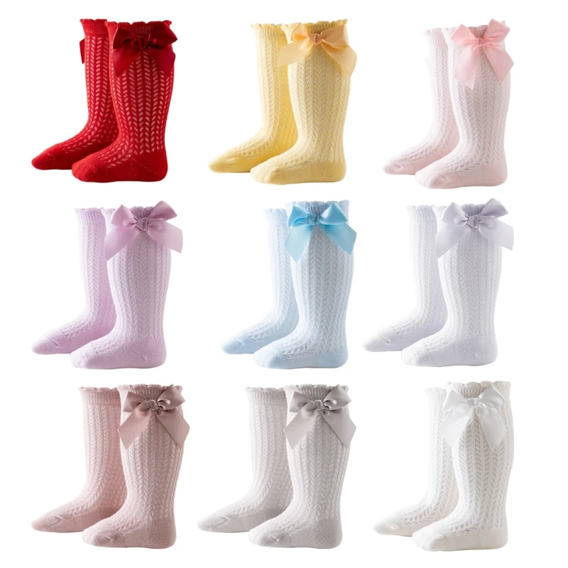 

Children Fishnet Socks Breathable Knee High Dress Socks for 0-2Y Toddler Girls