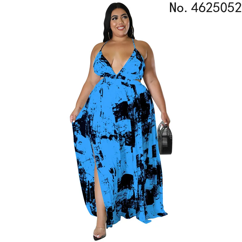 

2022 летнее сексуальное Африканское женское платье без рукавов с принтом из полиэстера на бретельках длинное платье африканские халаты Плат...