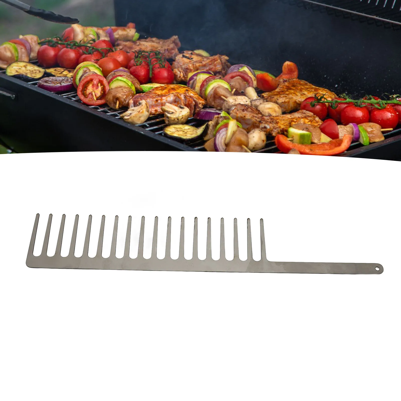 Металлические шампуры для барбекю в форме гребня Легко чистить Куриные крылышки
