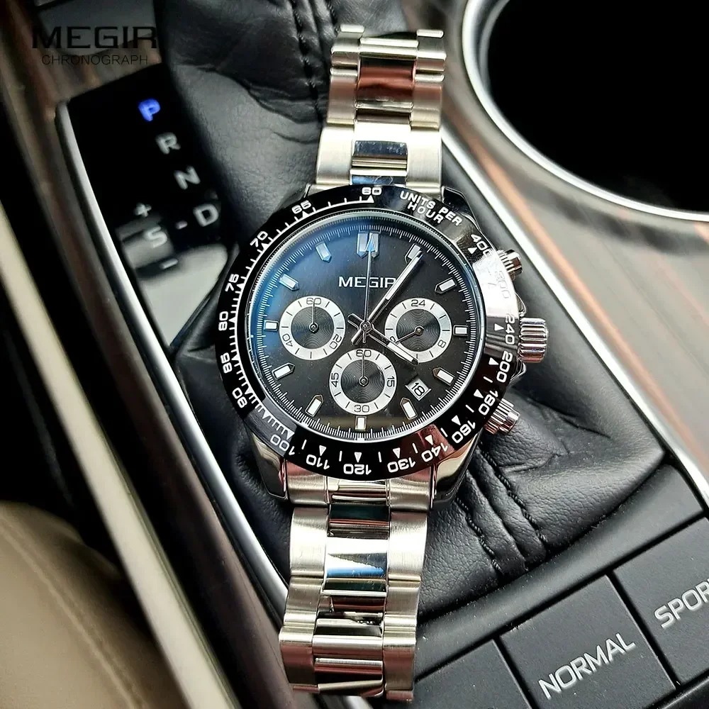 MEGIR модные кварцевые часы для мужчин лучший бренд класса люкс с хронографом и