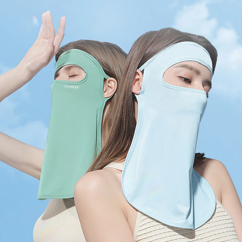 

Sun Protection Mask Female Driving Cover Full Face Mask UV Protection Ice Silk Mask Face Towel Breathable Mask For Face