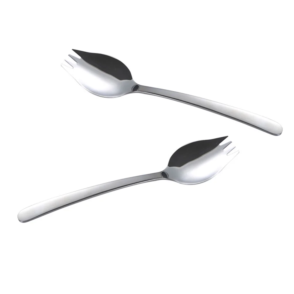 

Forks Spoon Metal Stainless Fork Steel Mixing Spoons Stirring Coffee Serving Cake Salad Teaspoons Spork Handled Appetizers Cream