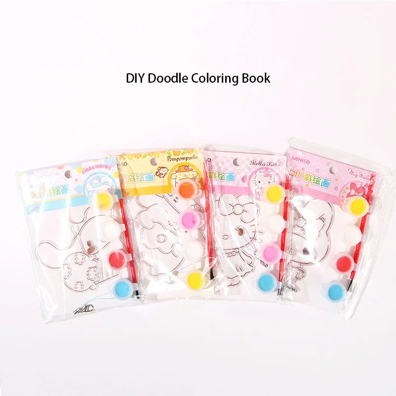 

Sanrioed Diy Kids Doodle Coloring Book Kawaii Anime My Melody Cinnamoroll Hellokittyed Puzzle Parent-Child Painting Book Toys