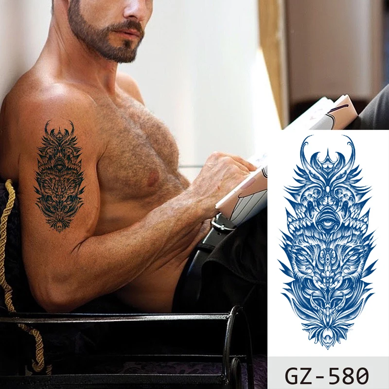 Временные водостойкие татуировки-наклейки маска кошки чудо-Бог война тотем