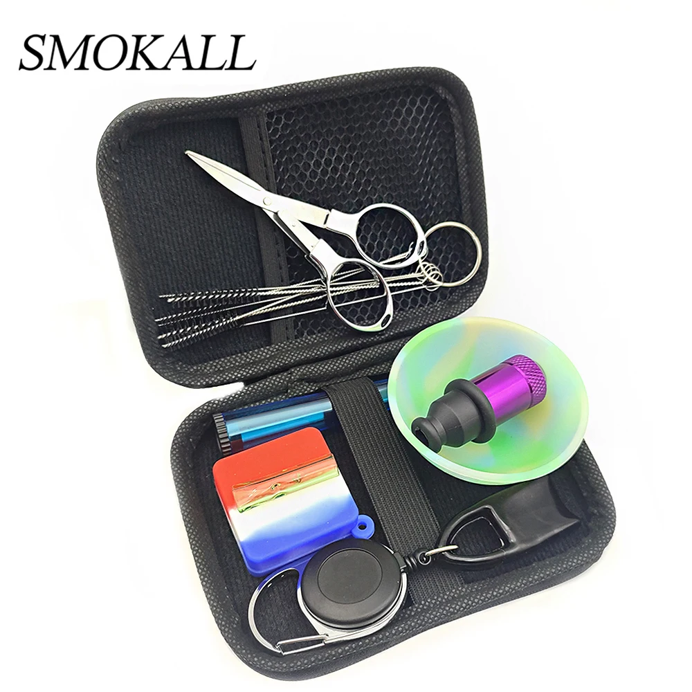

1Set Silicone Bowl Lighter Case Rolling Paper Tube Scissors Snuff Jar Cigarette Holder Tobacco Herb Smoking Accessories Weed