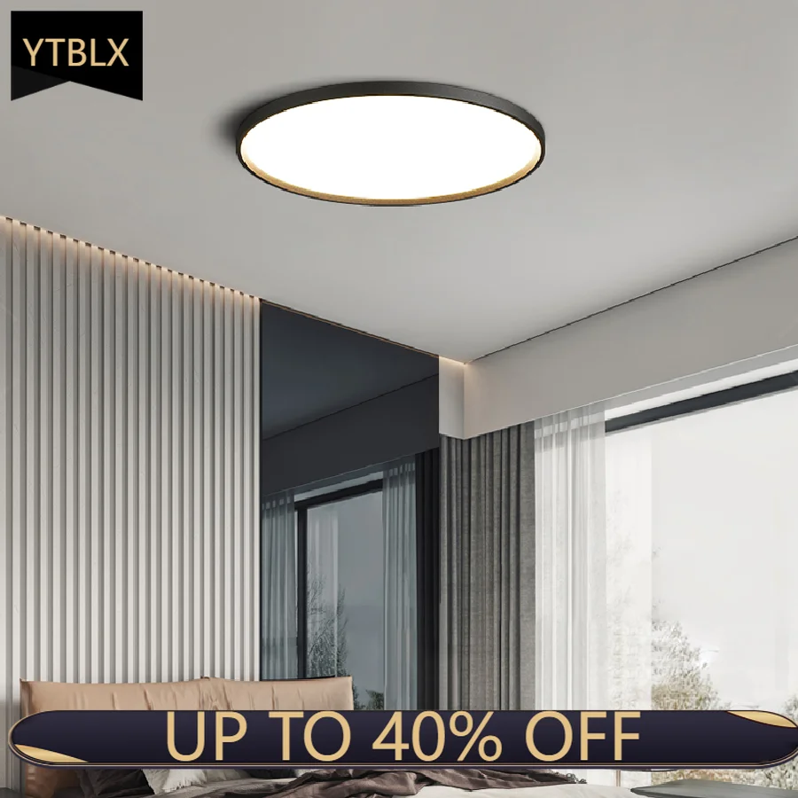 

Minimal bedroom lamp LED eye protection ceiling lamp Simple modern living room Ultra thin round study bedroom ceiling lamp
