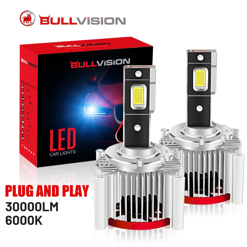 

Bullvision D1s Led Canbus Headlight D3S Light bulbs D4S D5S D2S D8S Car Light Assembly CSP 30000LM Auto Ultra Lamp Powerful Led