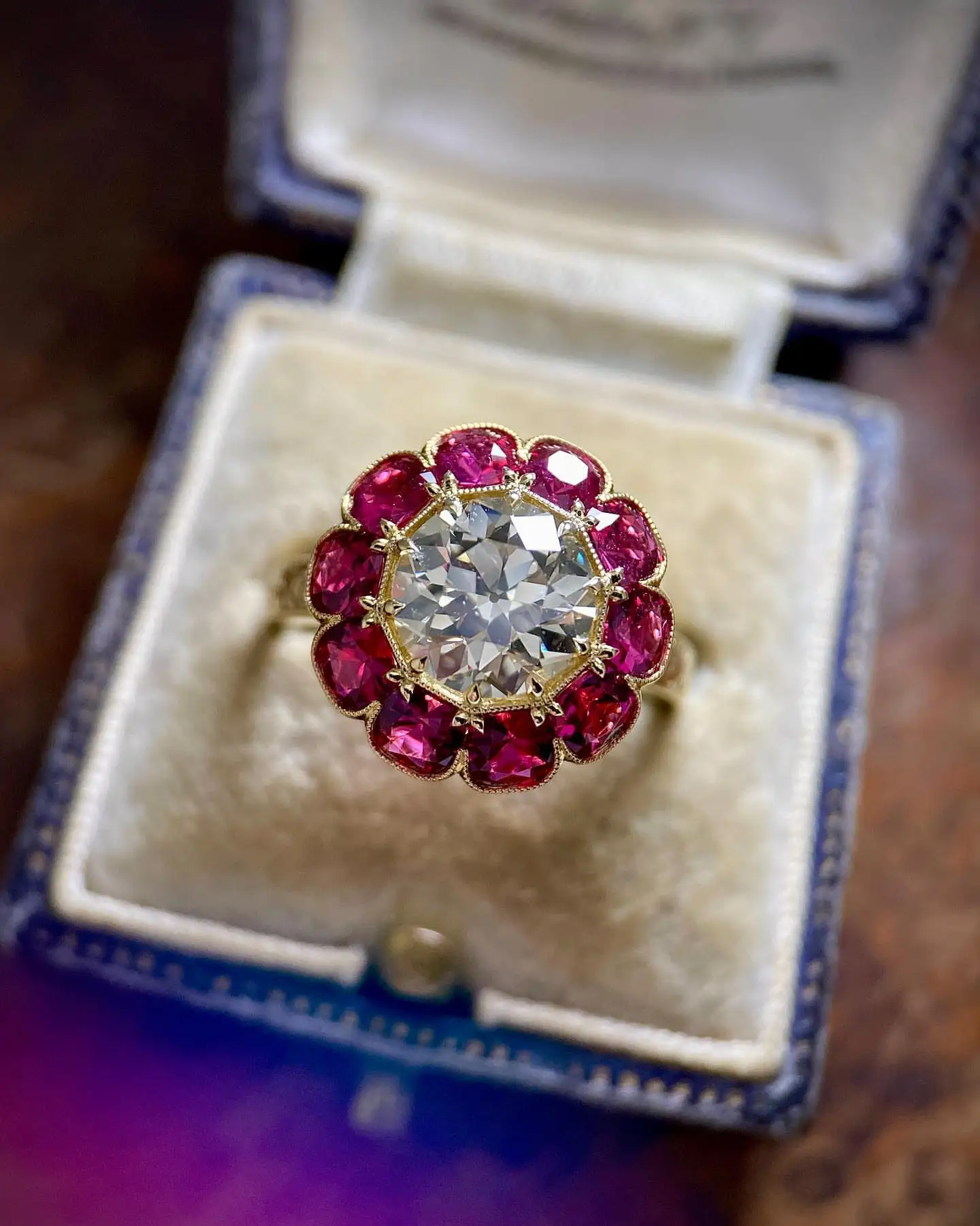 JOVOVASMILE Moissanite Vintage Engagement Rings 1.5carat 7.5mm Antique Old European Cut Cushion Shape Garnets Silver 18k Gold