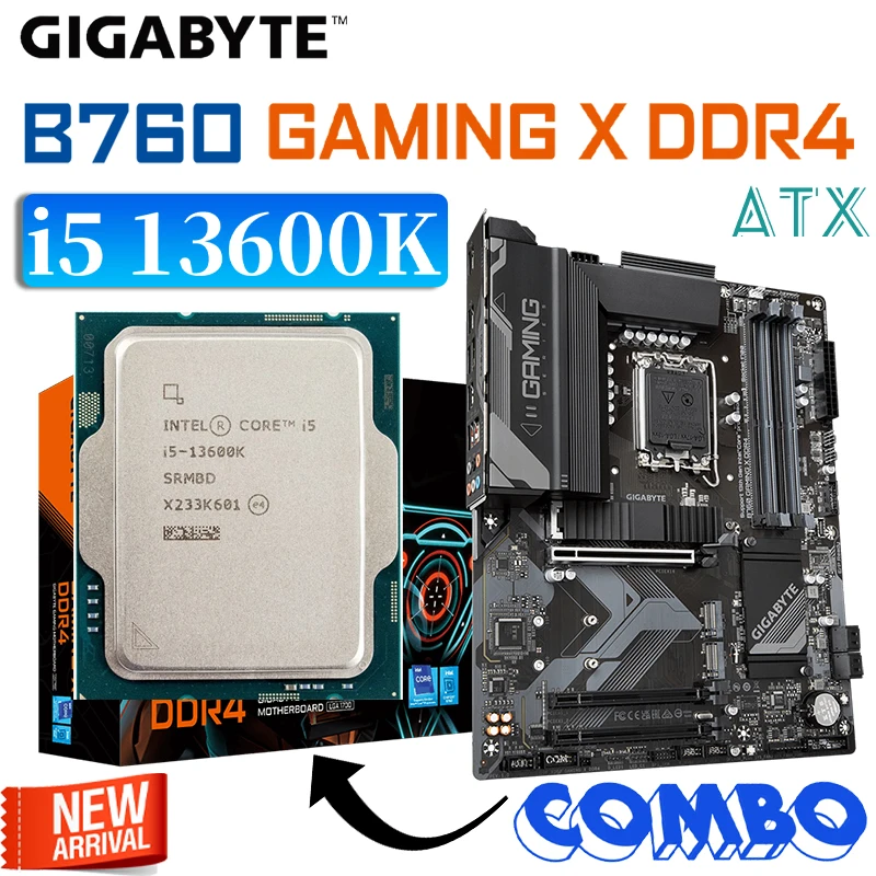 

Материнская плата Gigabyte B760 GAMING X DDR4 LGA 1700 + процессор Intel Core i5 13600K Combo CPU 128 Гб PCIe 4,0 M.2, системная плата ATX для настольного компьютера, новинка