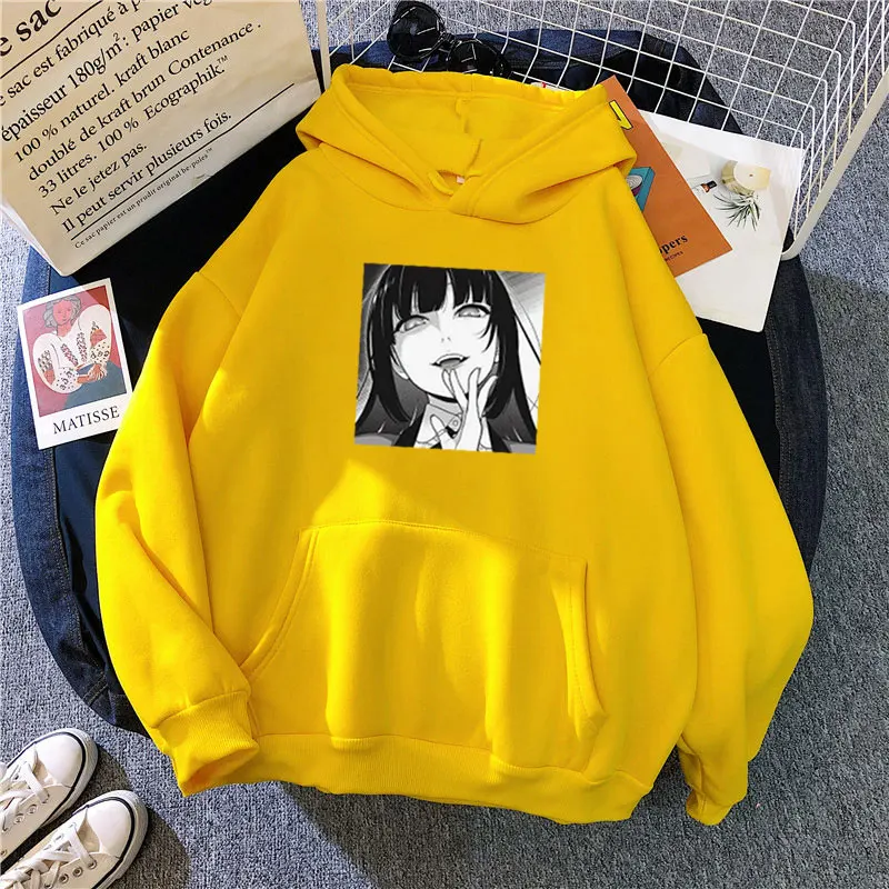 

Толстовка Kakegurui Yumeko Jabami из чистого хлопка с аниме принтом Женская весенне-осенняя свободная флисовая Толстовка Топы уличная Харадзюку