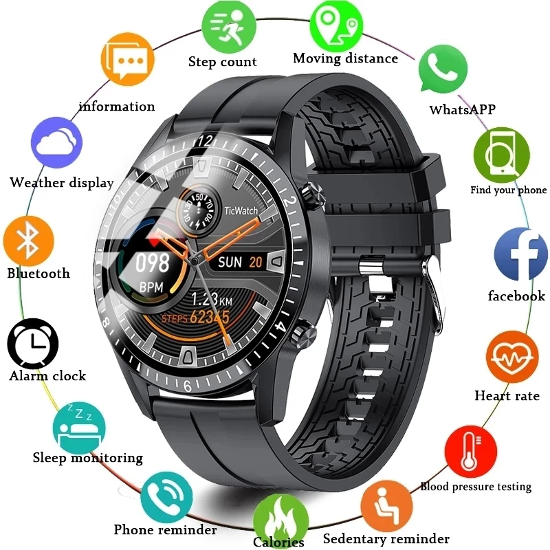 

New Smart Watch Phone Full Touch Screen Sport Fitness Watch IP67 Waterproof Bluetooth Connection For Android ios smartwatch Men