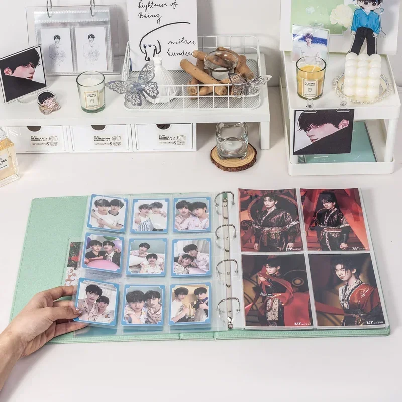 Сердце 3X3 9Grid A4 Папка для фотокарт из искусственной кожи 3-дюймовый держатель