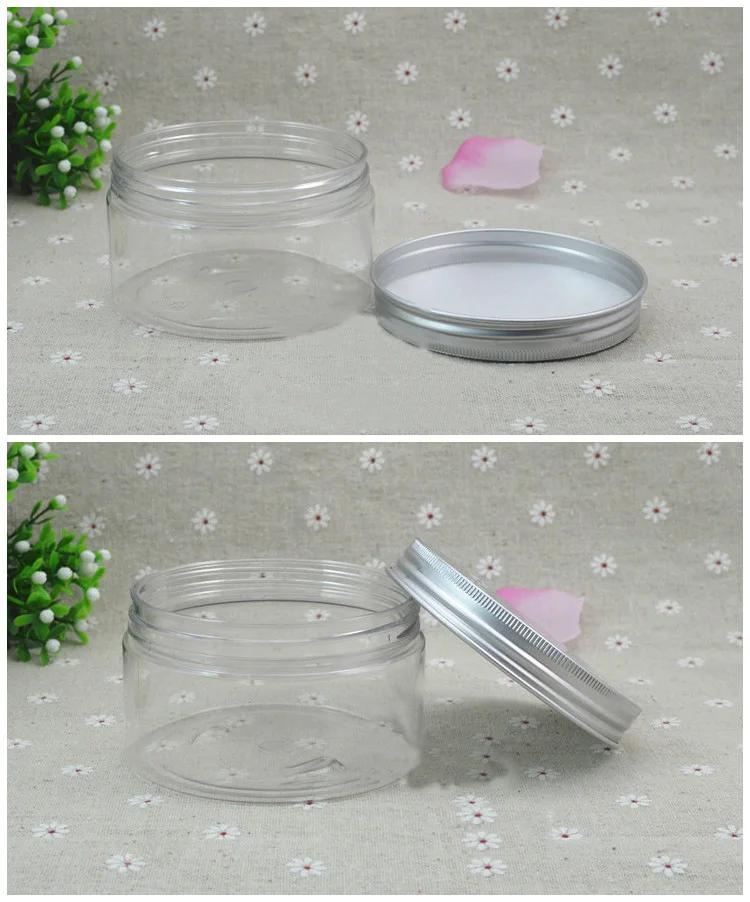 Прозрачная пластиковая бутылка/банка/горшок с крышкой нескольких цветов 250 г