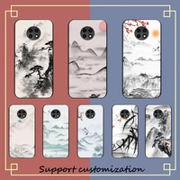 chinese style ink painting phone case for redmi 8 9 9a for samsung j5 j6 note9 for huawei nova3e mate20lite cover
