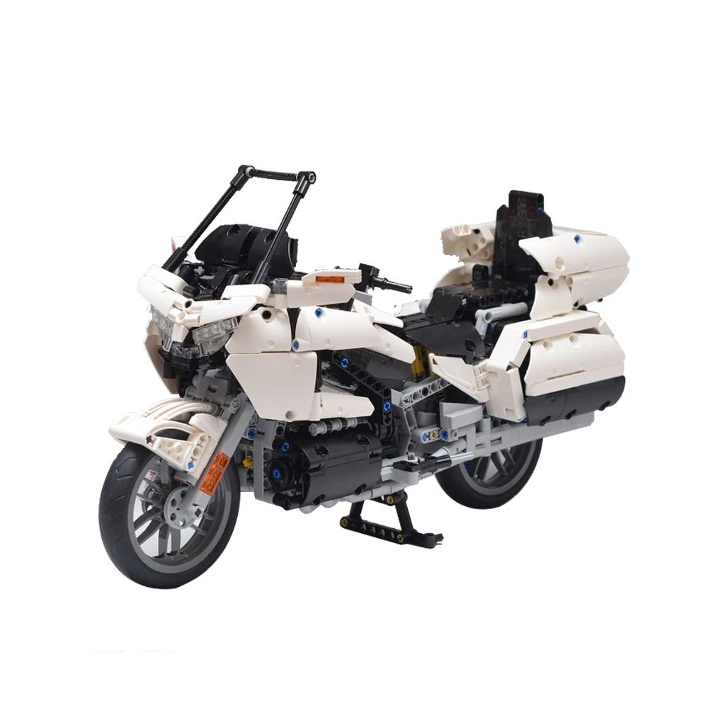 

MOC-29381 High-Tech Gold Wing White GL1800 Motorcycle Building Blocks Set Assmeble Vehicle Toys For Children Kids Birthday Gifts