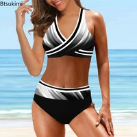 2022 women summer swimsuit sexy plus size 7xl 8xl high waist printed women bikini set beachwear push up bathing suit female