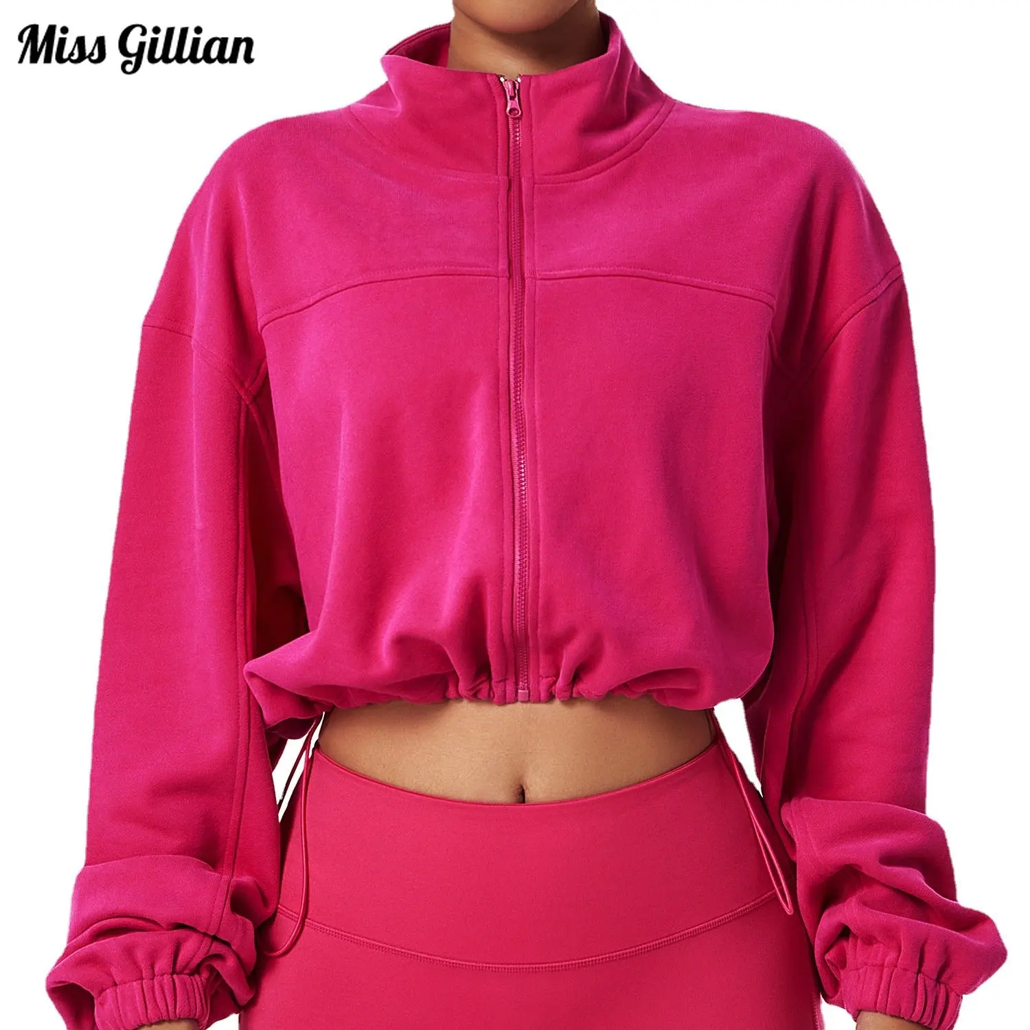 

Свитшоты на молнии, женские укороченные топы с длинным рукавом, спортивный кардиган, осенне-зимняя одежда для тренировок, пуловер, свободный Универсальный Свитшот