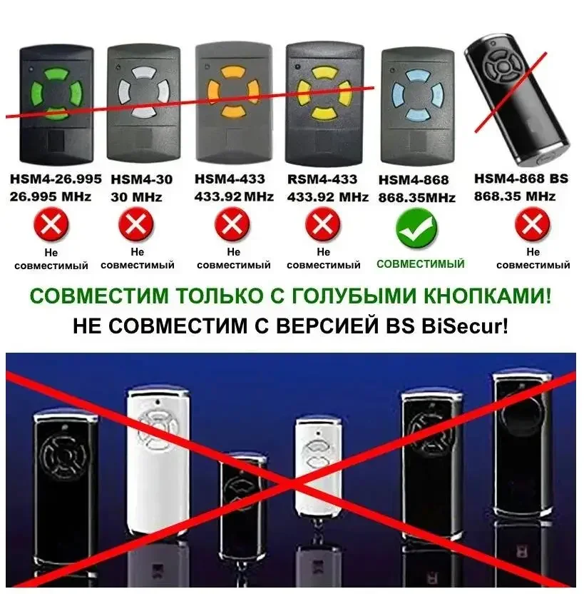 Импульсный пульт дистанционного управления гаражными воротами для HORMANN 868 МГц HSE2