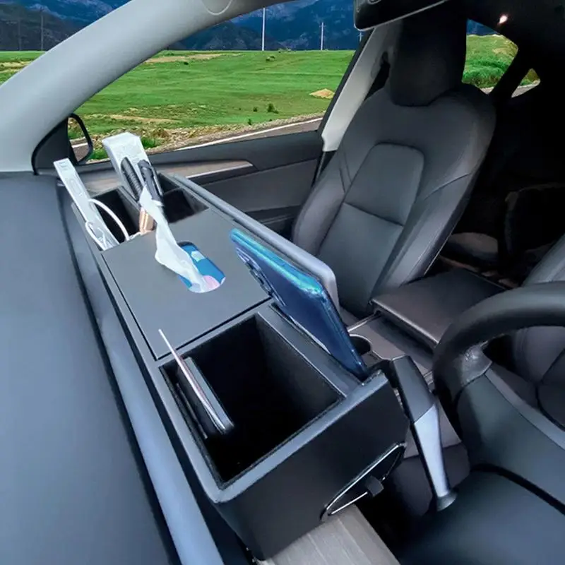 

Car Organizer For Tesla Model 3 Y Screen Rear Storage Box Invisible Organization Tray Auto Interior Tissue Box Car Accessories
