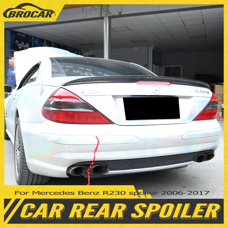 Спойлер для заднего багажника Mercedes Benz SL-Class R230 SL350 SL500 SL55 SL63 2001 2007-2012 AMG style FRP/Настоящее углеродное волокно спойлер