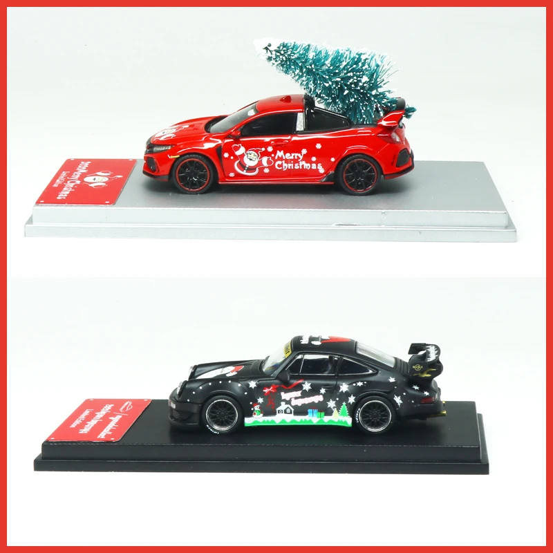 

Оригинал 1:64 FK8 930RWB, Рождественская версия, модель автомобиля, коллекционные украшения, подарок