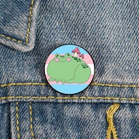 trans mushroom frog cartoon pin custom brooches shirt lapel teacher tote bag backpacks badge gift brooches pins for women