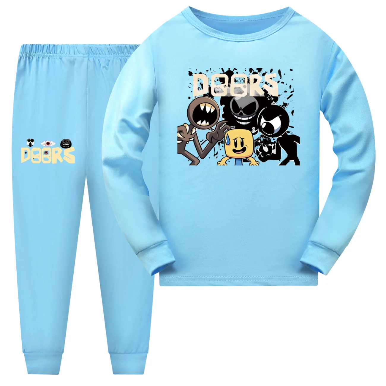 Детская одежда с игровыми дверцами футболка брюки 2 шт. модные удобные пижамы для