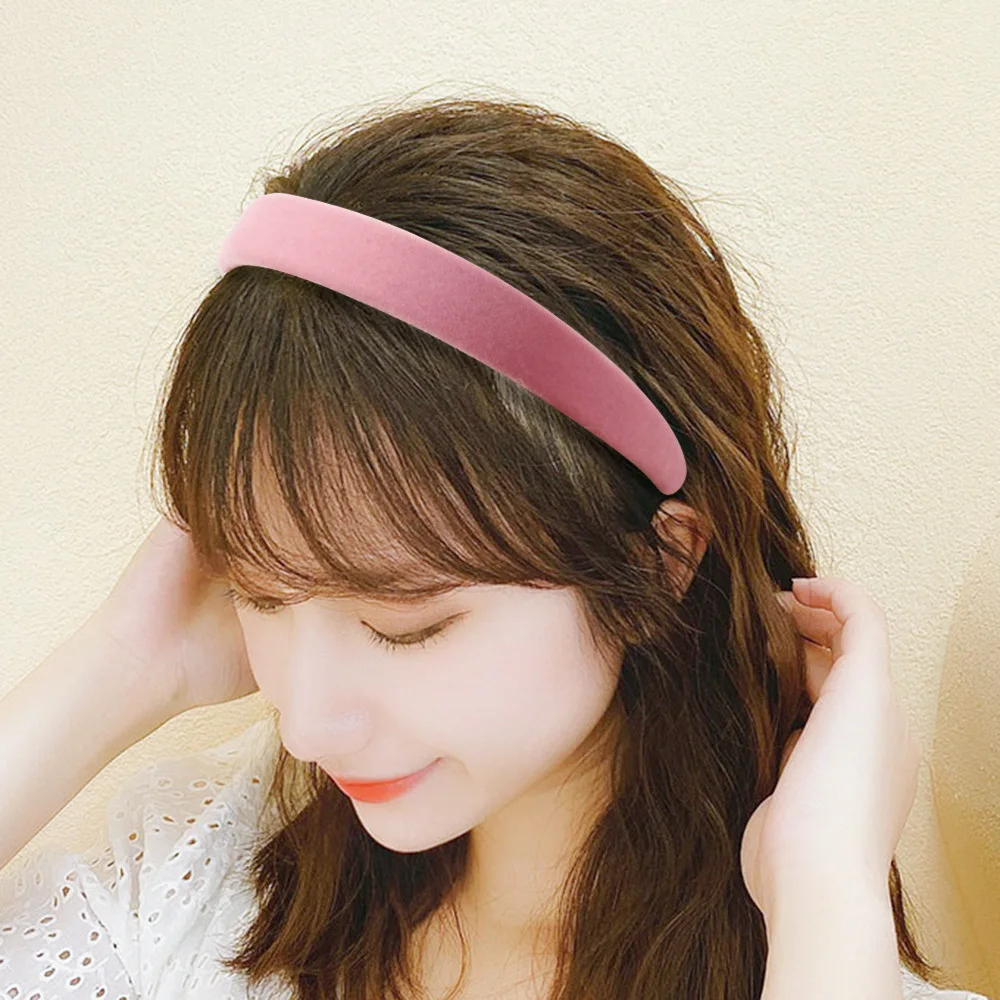 Обруч для волос в Корейском стиле из Флокированной ткани однотонная повязка