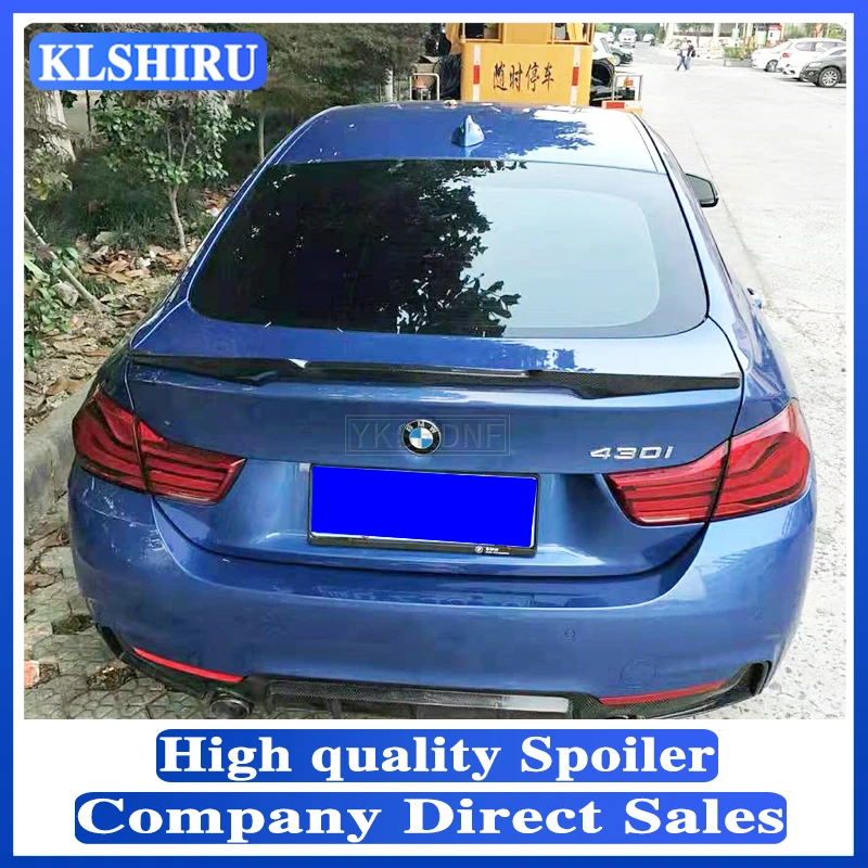 

KLSHIRU для BMW G22 4 серии 428i 435i 2 двери для купе 2020 2021 M4 Стиль Настоящее углеродное волокно багажник багажника губа спойлер крыло