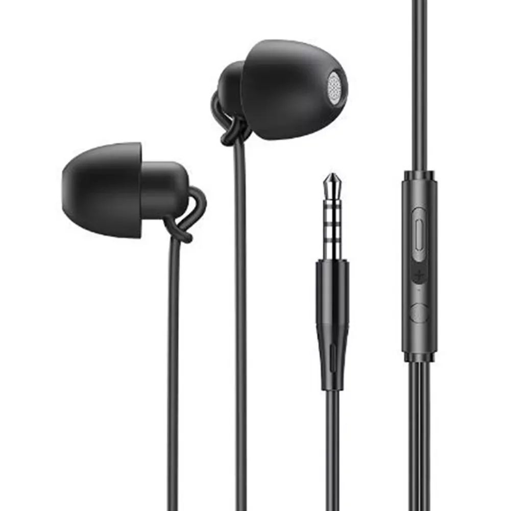 

Sleep Earphone In-Ear Hifi Headset Noise Cancelling Sleeping Earbud Soft Silicone 3.5mm Wired Headphones With Mic Call Handsfree