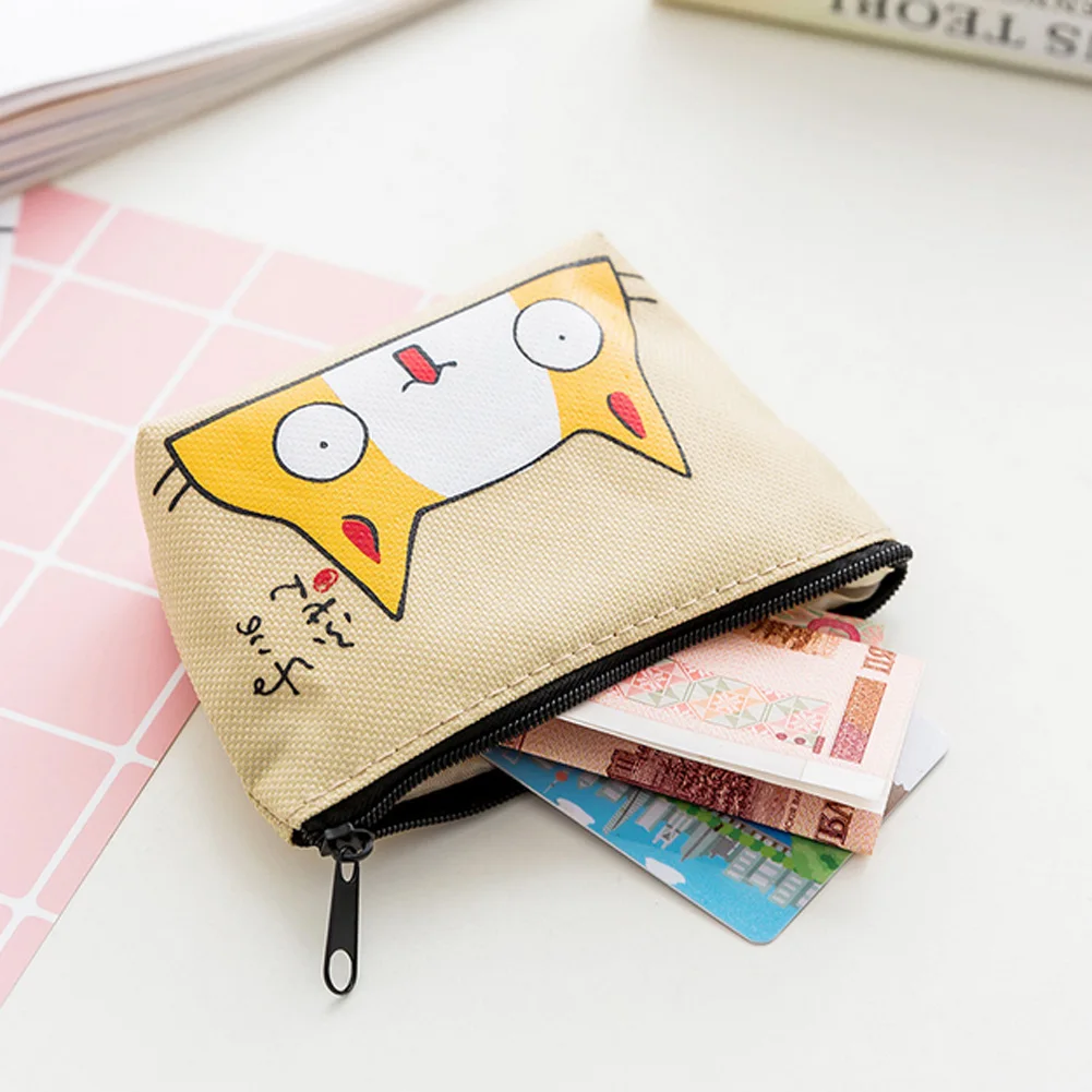 

Cute Cartoon Cat Coin Purse Mini Canvas Card Holder Small Wallet Pouch Kawaii Child Girls PVC Animal Coin Purse
