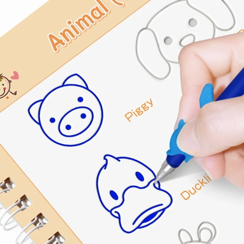 

Kids Practice Copybook 5 Copybooks with Pens and Pen Holder Magical Pens