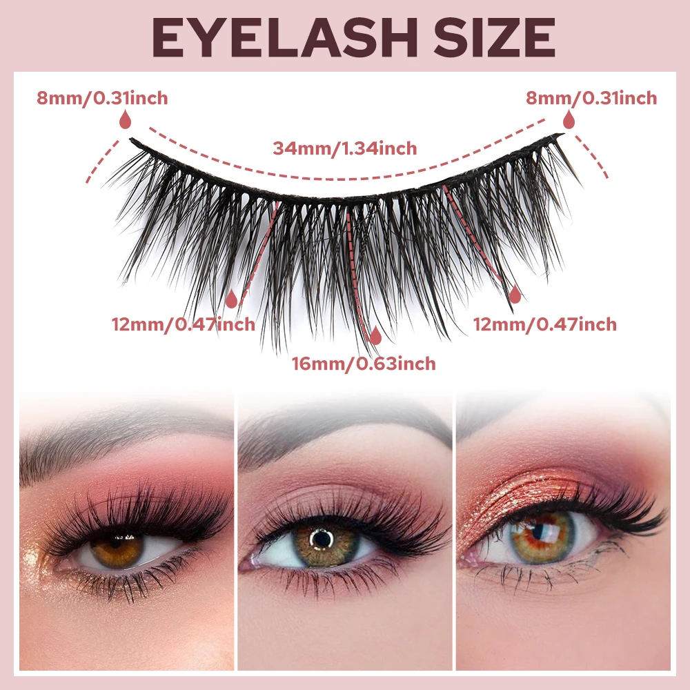 Etvite 3d Искусственные Соболь Накладные Ресницы 20 Пар Пушистых Мягких Натуральных