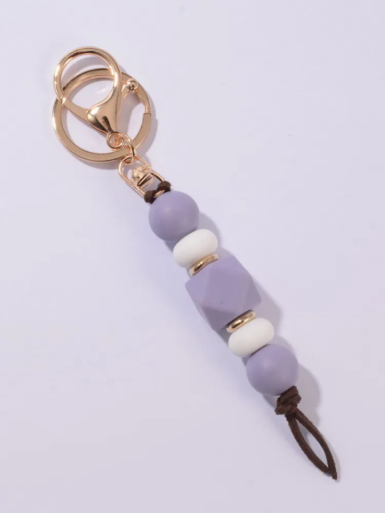 

Новый модный брелок Rainbery для женщин и девушек, простые многоцветные силиконовые бусины, аксессуары, подвеска, брелок для ключей, брелки для ...