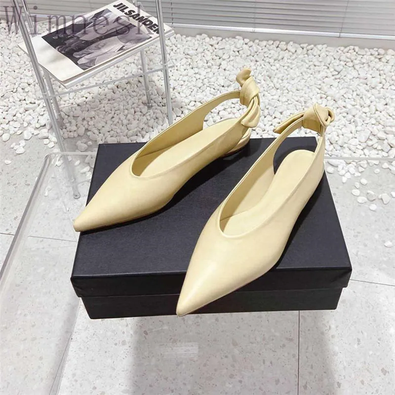 

Женские туфли из натуральной кожи, с заостренным носком, без застежки