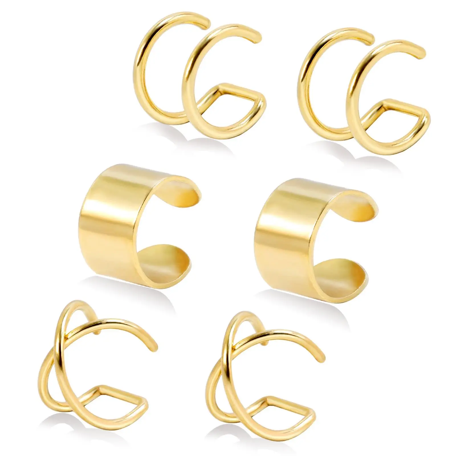 2-6 шт. модные милые серьги-манжеты из нержавеющей стали