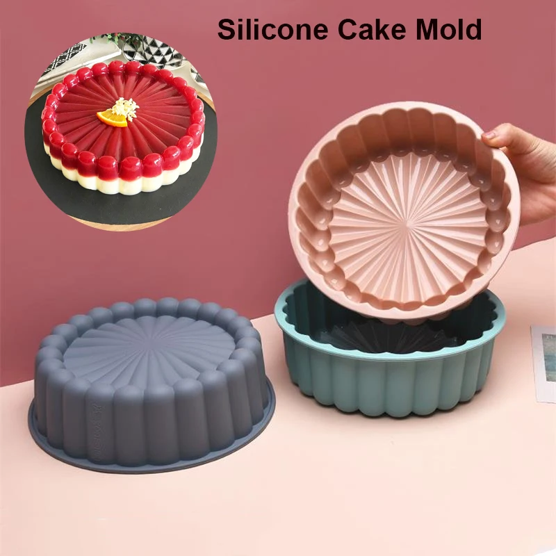 

Silicone Round Cakes Pan Charlotte Cake Pan 3D Cake Baking Mold Bread Tray Birthday Cake Dessert Pan DIY Baking Tool Cake Mold