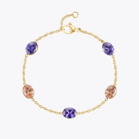 enfashion colorful stone bracelet for women gold color fashion jewelry stainless steel charms bracelets anniversary b212260